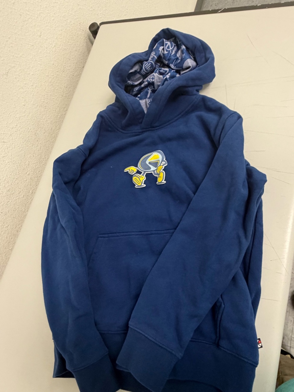 ethika Navy Pullover Hoodie with Yellow Logo kids